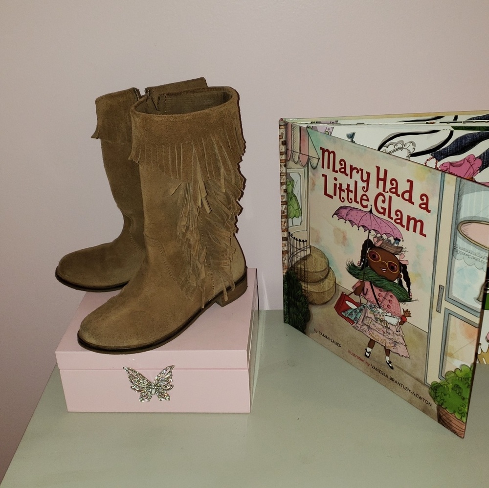 Zara Girls Suede Boots with Shingles